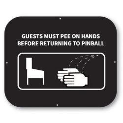 Metal Game Room Sign - Pee Before You Play